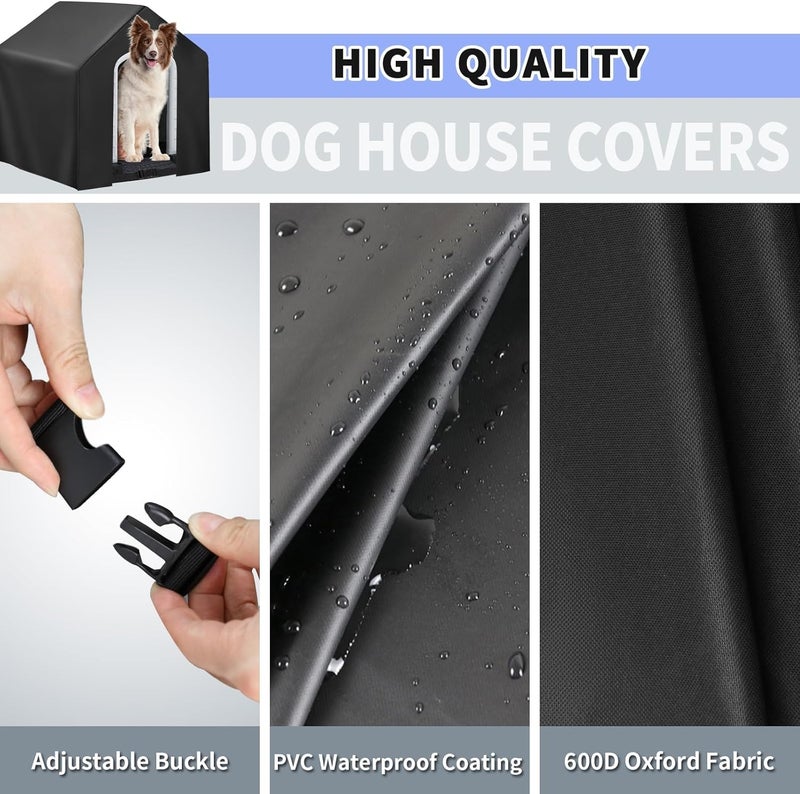 Kasla Dog House Cover, Covers for Winter Large Dog House Outdoor Weatherproof (36x34x32in)-Only Cover - Image 3